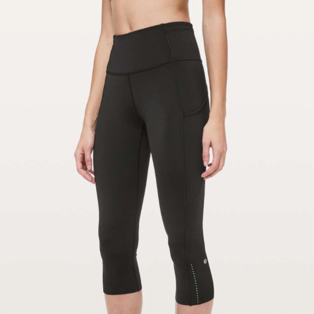 Lululemon Fast & Free Crop II *Nulux 19" Black Size 8
